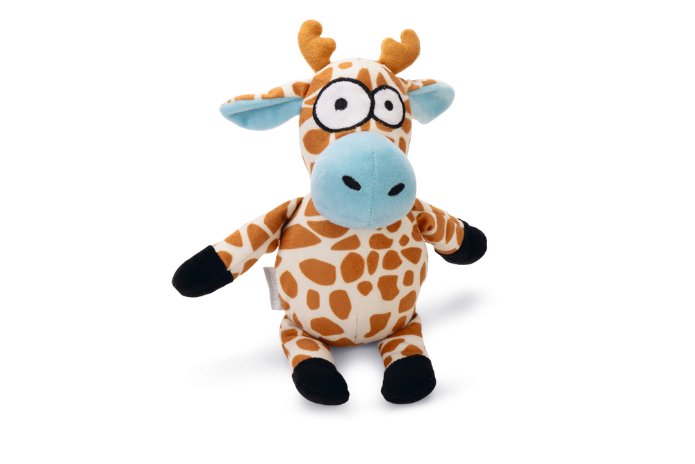 BEEZTEES Giraffe Zwiep - Hondenspeelgoed - Pluche - Beige - 24x13x10 cm