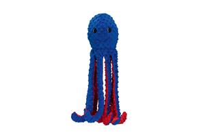 BEEZTEES Octopus Amy - Hondenspeelgoed - Pluche - Blauw - 56x16x14,5 cm