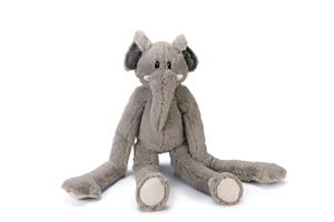 BEEZTEES XL Olifant James - Hondenspeelgoed - Pluche - Grijs - 80x29x15,5 cm