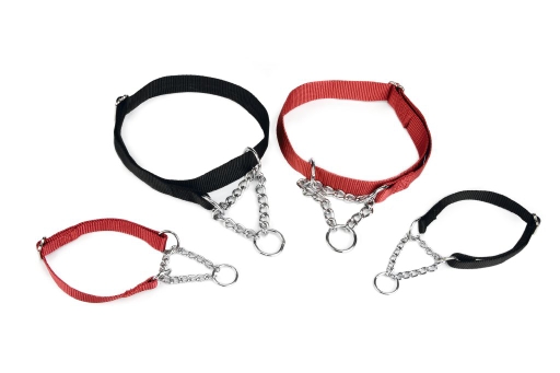 Beeztees - verstelbare halsband met ketting - rood - 45-70x25