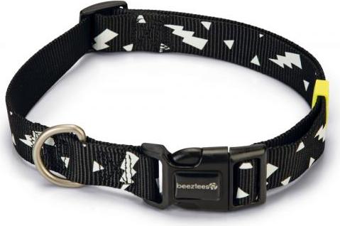 BEEZTEES Thunder - Halsband Hond - Nylon - Zwart - 48-70cmx25mm