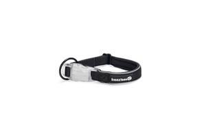 BEEZTEES Safety Gear Parinca - Hondenhalsband - LED - Nylon - Zwart - 35-40x2 cm