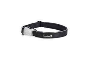 BEEZTEES Safety Gear Parinca - Hondenhalsband - LED - Nylon - Zwart - 50-55x2,5 cm