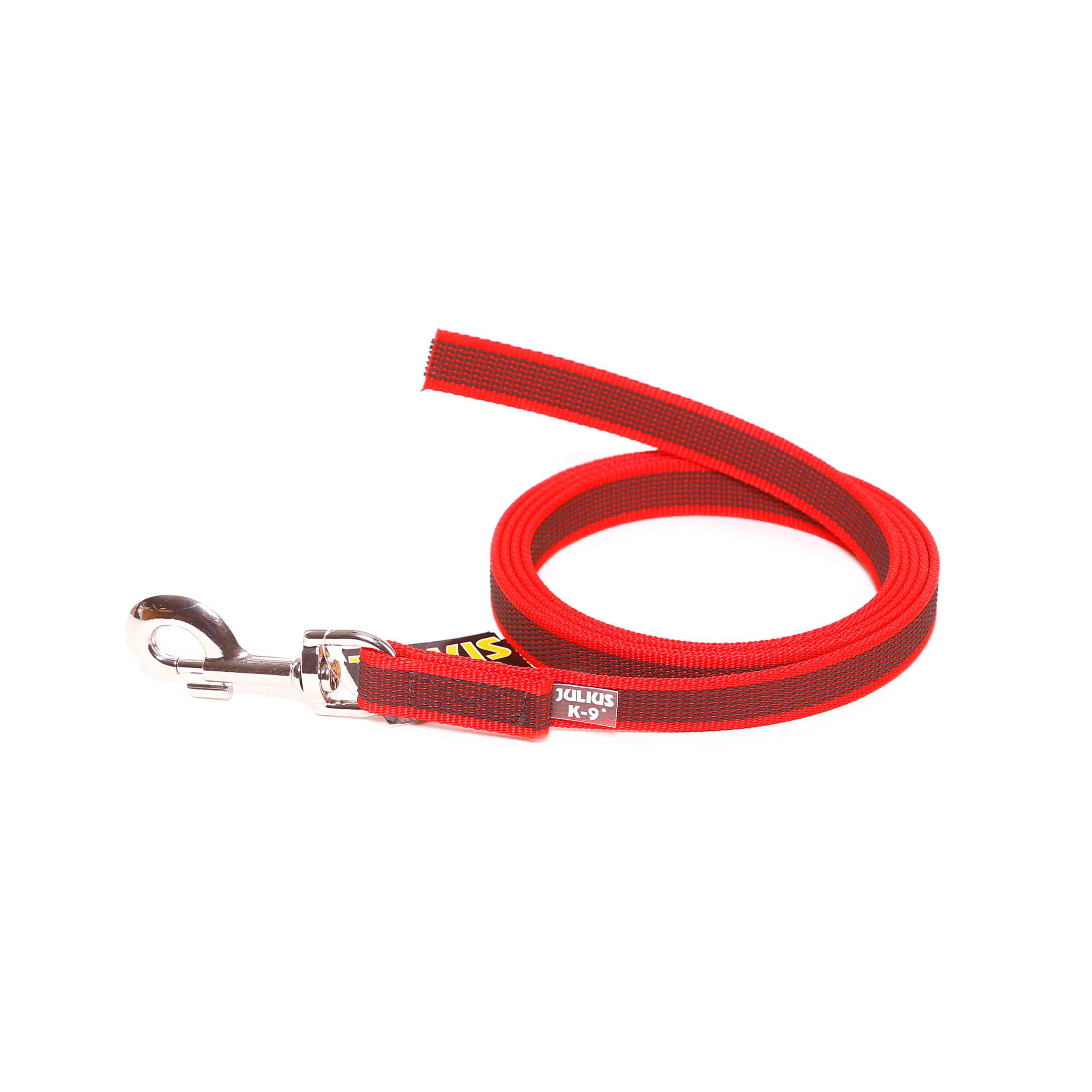 Julius-K9 IDC Color&Gray Leash w/o Handle Red/Grey 20mm/1m