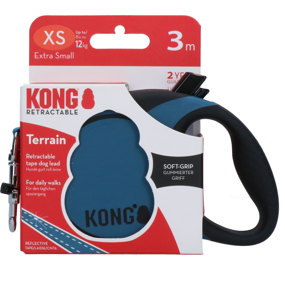 KONG Retractable Leash Terrain Blue XS (3m/12kg)