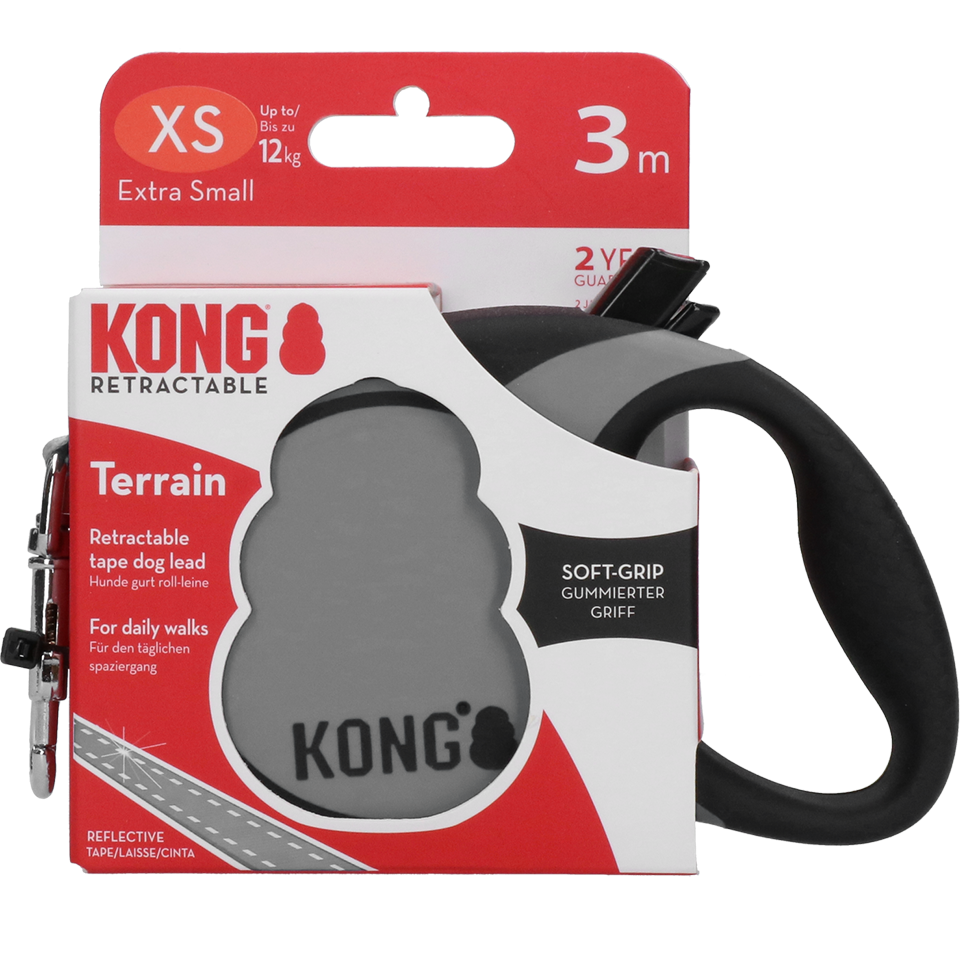 KONG Retractable Leash Terrain Grey XS (3m/12kg)