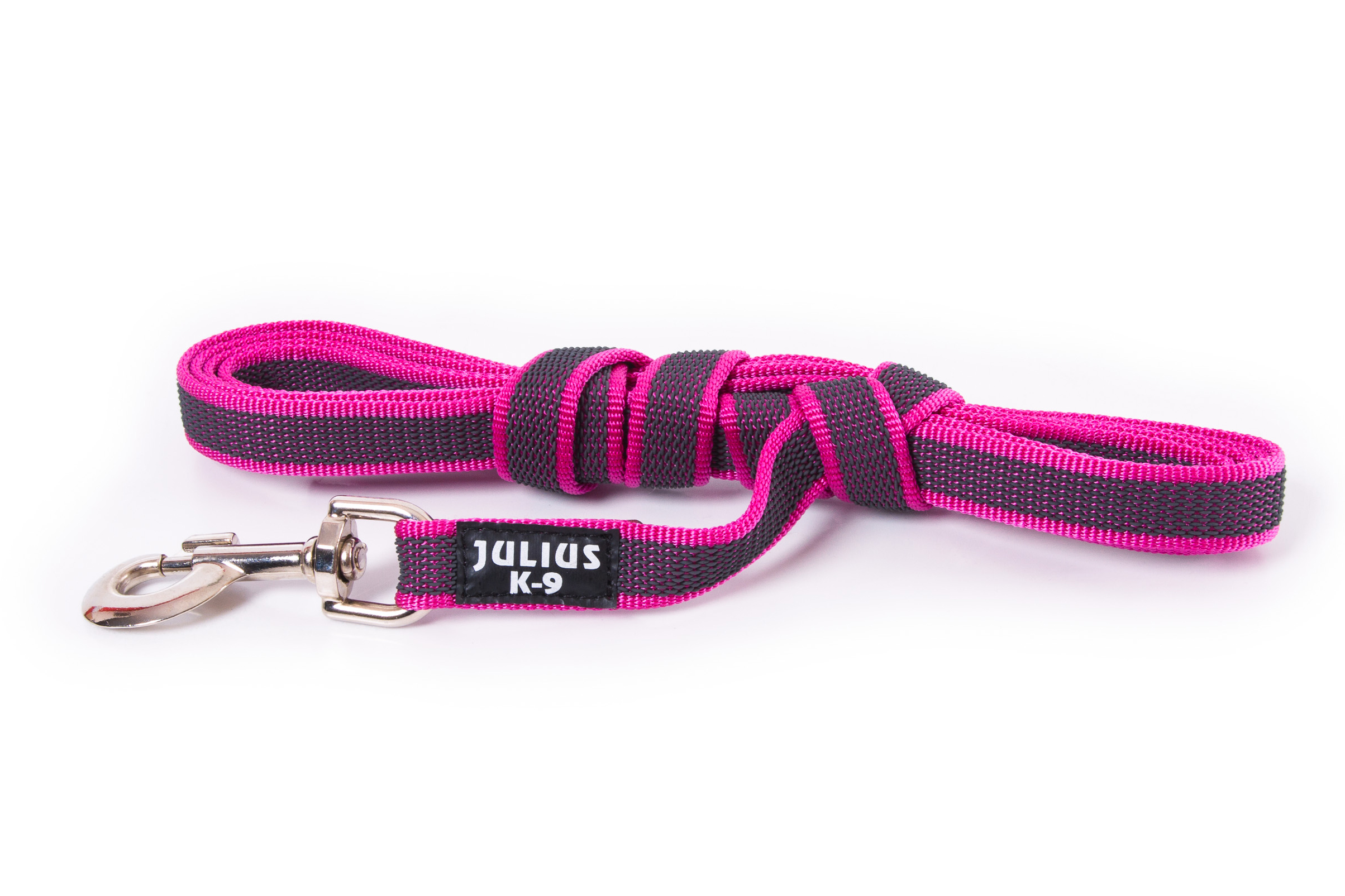 Julius-K9 Lange lijn hond - 20mm x 3m - Met handvat - Roze