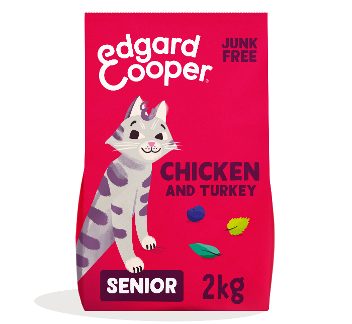 Edgard&Cooper Edgard & Cooper graanvrij kip en kalkoen senior kattenvoer 2kg