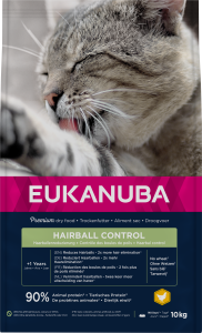 Eukanuba Hairball Control Kip Adult Kattenvoer 10kg