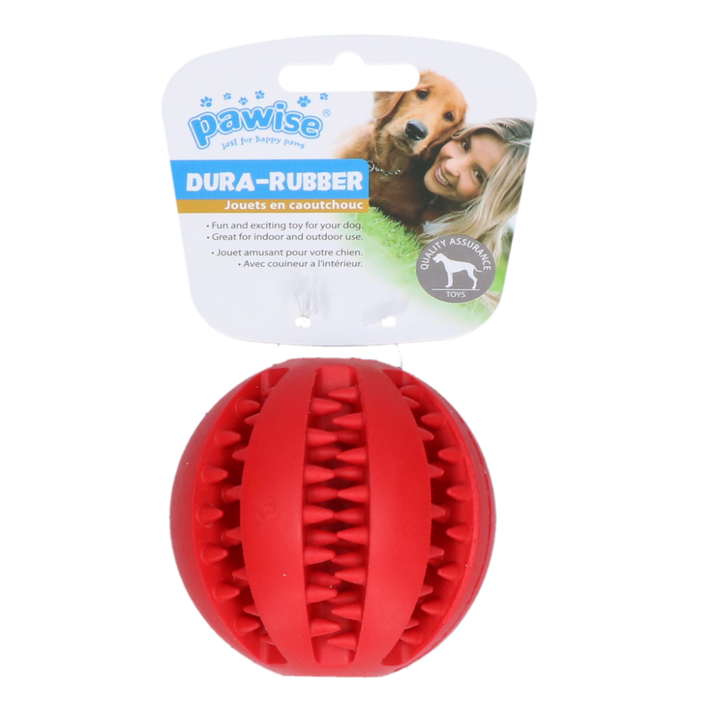 Petsexclusive Pawise Dog rubber ball 7.5cm,red