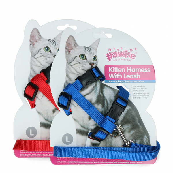 Pawise Kitten Harness Leash-RedBlue