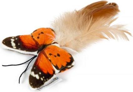 BEEZTEES Fligo Vlinder - Kattenspeelgoed - Oranje - 8 cm