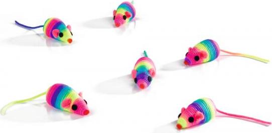 BEEZTEES Speelmuisje - Kattenspeelgoed - Rainbow - 5 cm