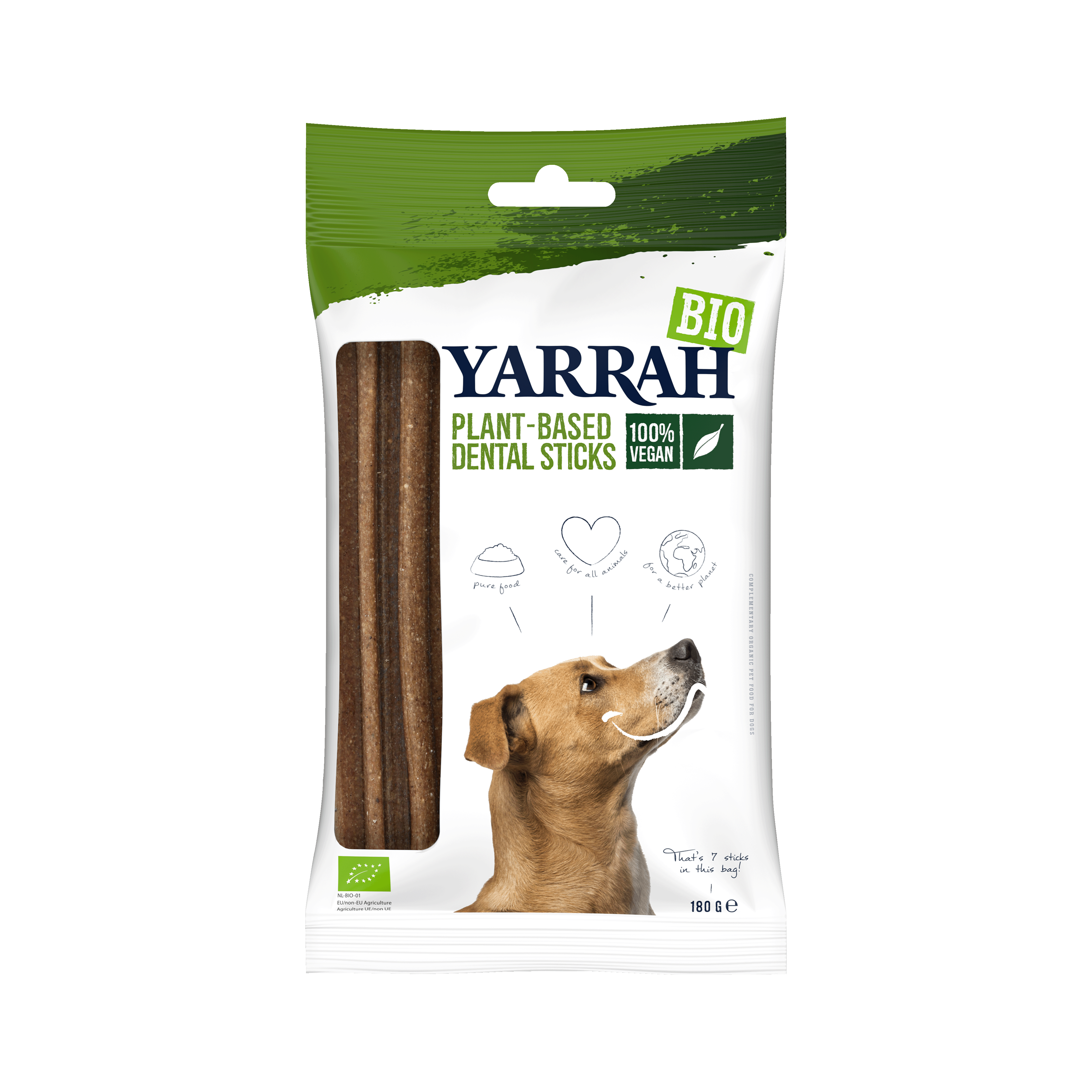 Yarrah biologische vegan dental sticks voor honden
