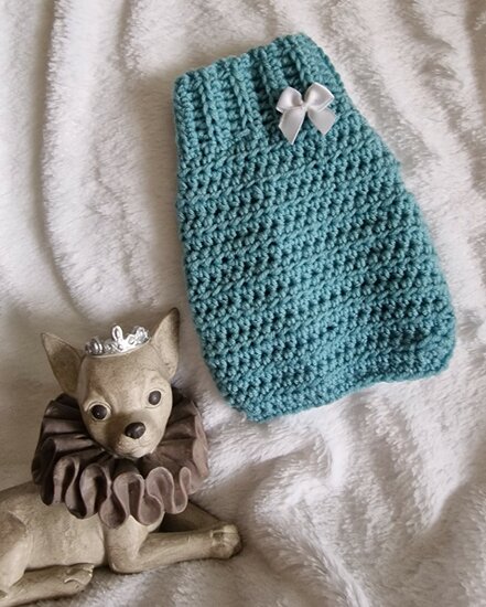 PuppyToys.nl MySweety Pullover Lovely in turquoise green 15 cm XXXS