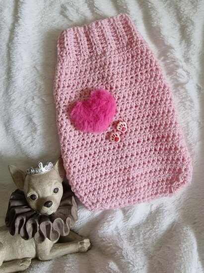 PuppyToys.nl MySweety Pullover pink Heart 21 cm XS