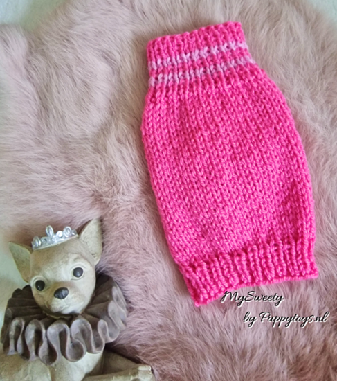 PuppyToys.nl MySweety Pullover Pretty in Hot Pink 15 cm XXXS