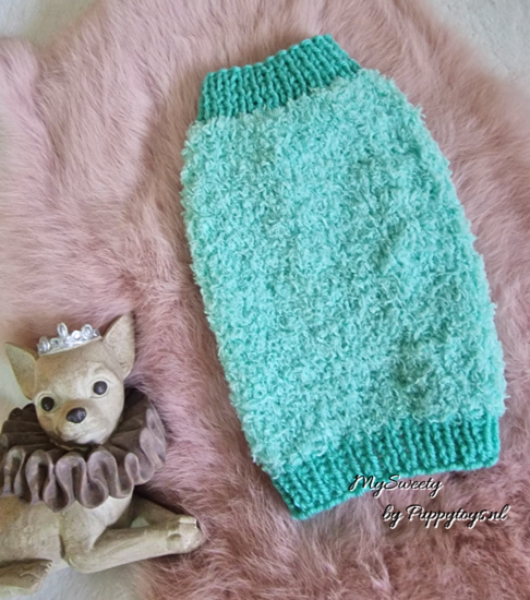 PuppyToys.nl MySweety Pullover Super Soft in Mintgroen 15 cm XXXS+