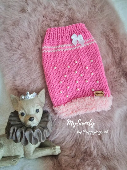 PuppyToys.nl MySweety Pullover Pearl Pink 15 cm XXXS