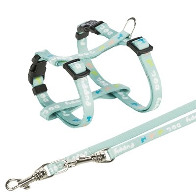 Trixie Junior Puppy H-Harness with Lead 23-34 cm/8 mm 2 m mint