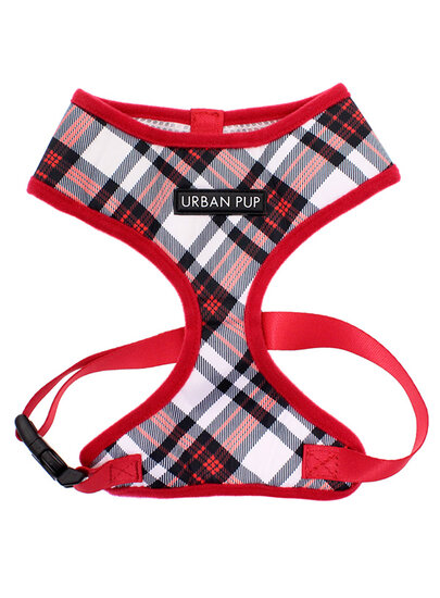 Urban Pup Red and White Plaid Harness