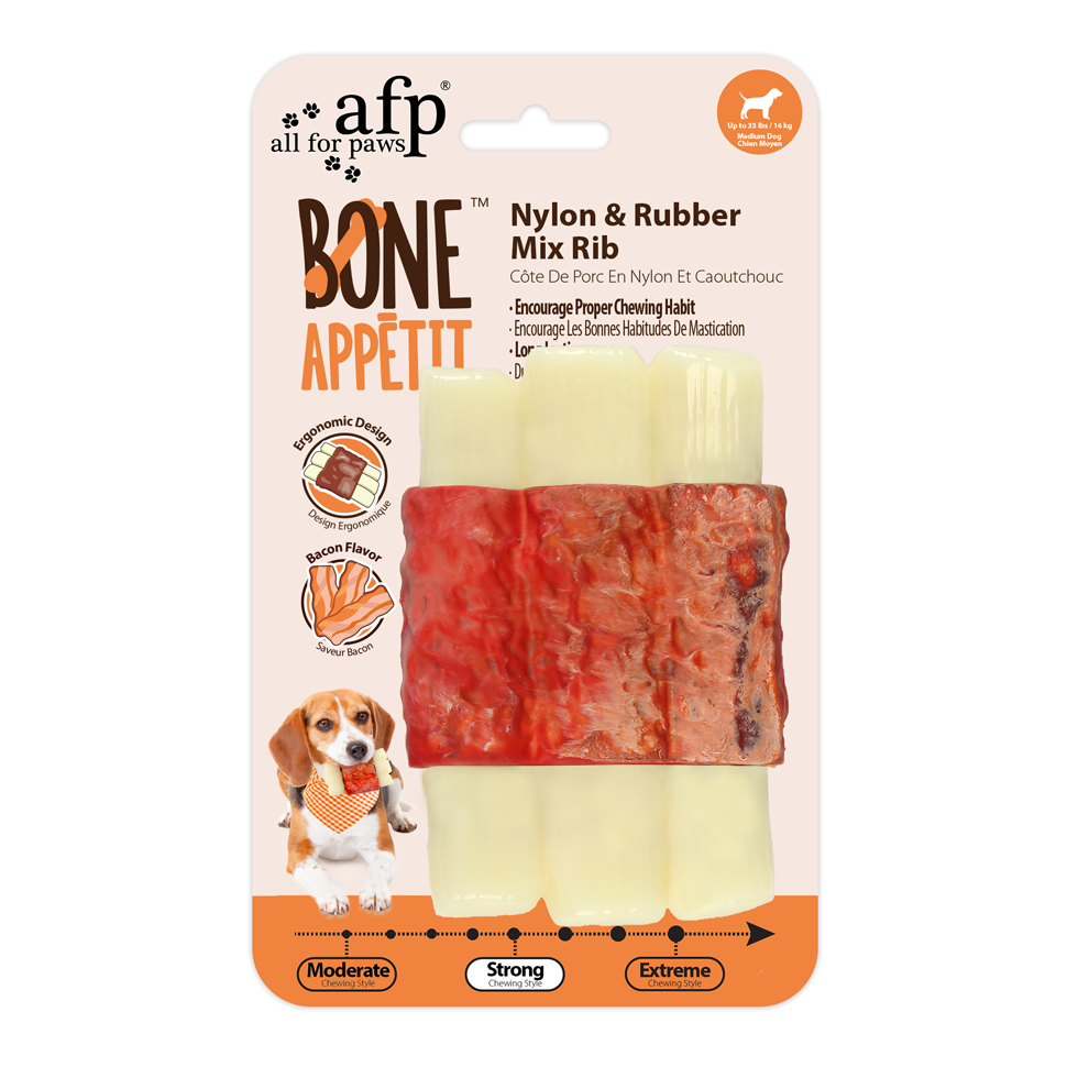 AFP Bone Appetit - Nylon & Rubber Mix Rib - Bacon Flavor In