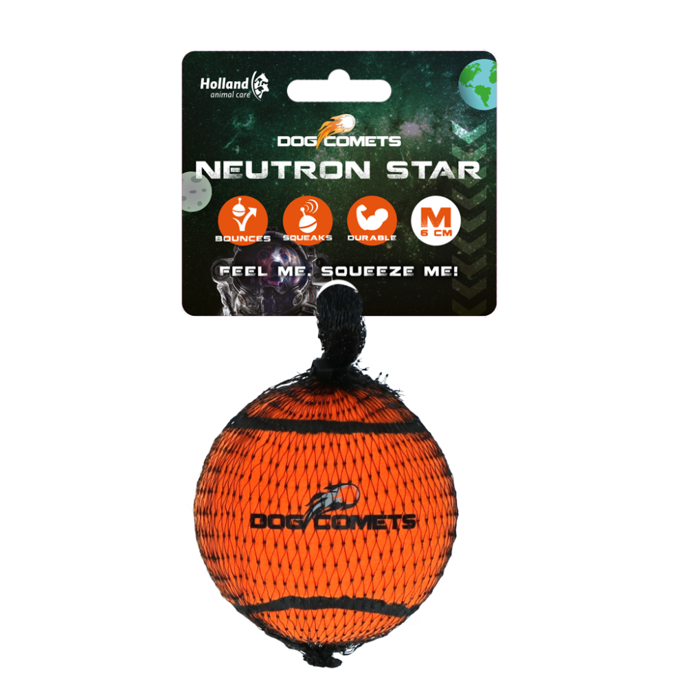 Petsexclusive Dog comets Neutron Star Tennisbal met pieper M Oranje 1st