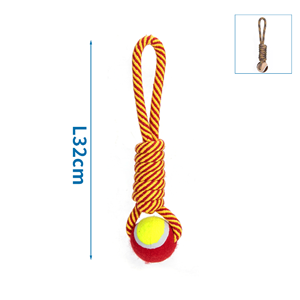 Nobleza Katoenen touw met knopen en tennisbal