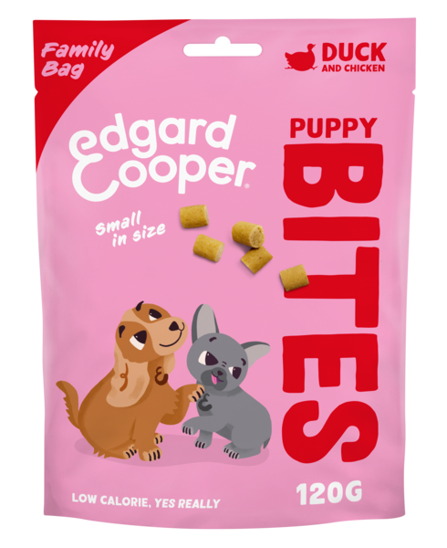 Edgard&Cooper Edgard & Cooper Bites Small Puppy Eend&Kip hondensnacks 120 gram
