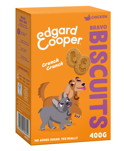 Edgard&Cooper Edgard & Cooper Bravo Biscuits Kip hond 400 gram