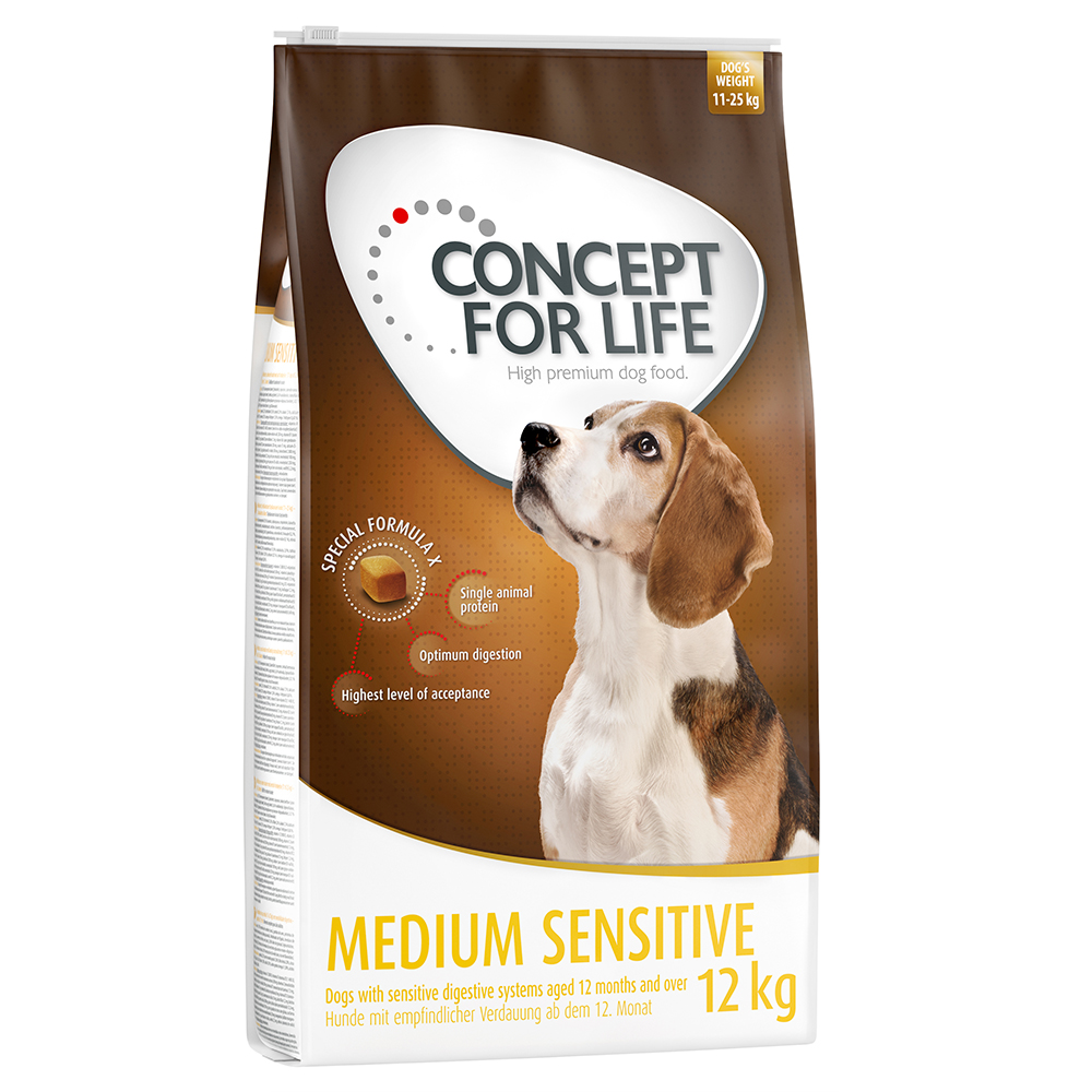 Concept for Life 2 x 12 kg / 2 x 4 kg  voor een speciale prijs! - Medium Sensitive (2 x 12 kg)