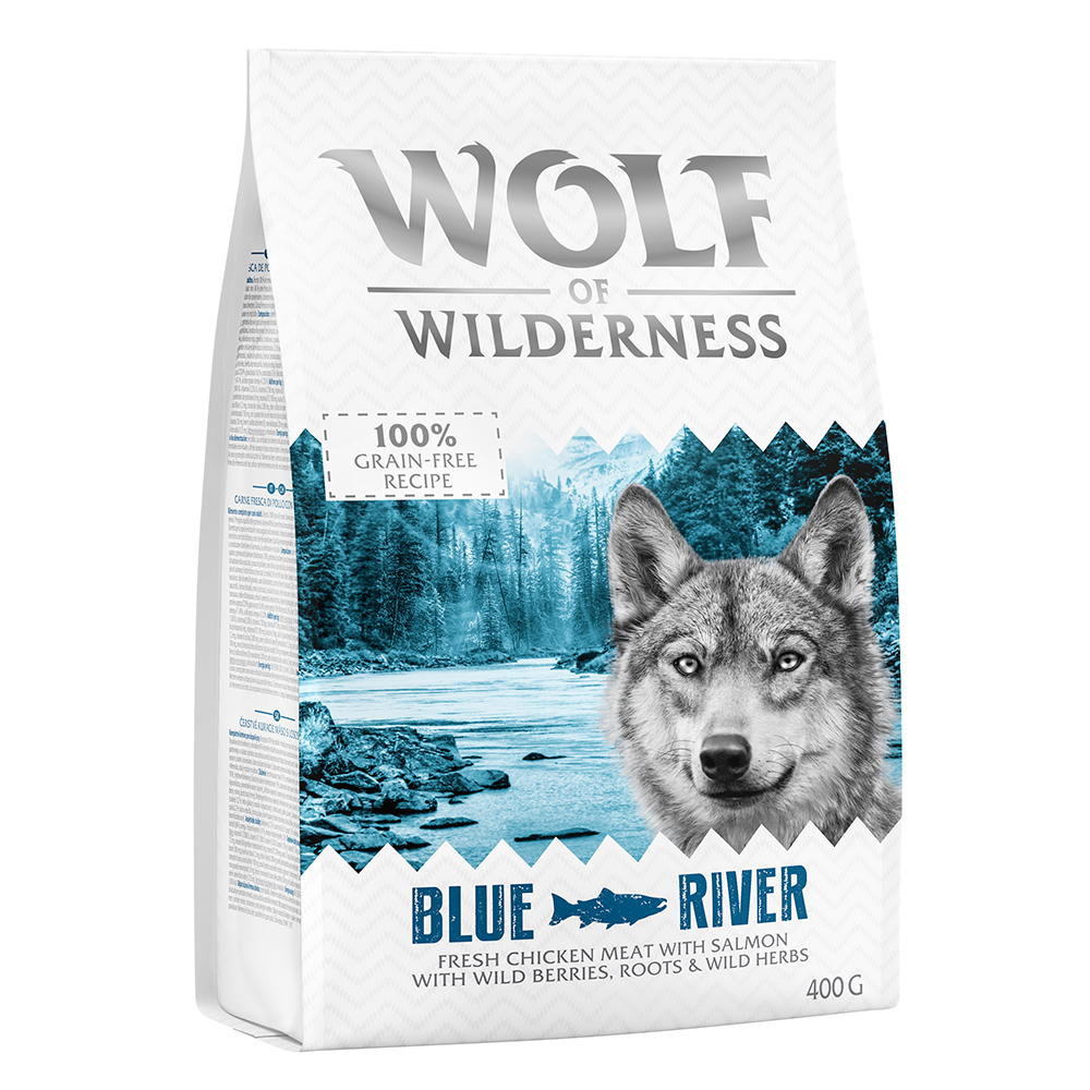 Wolf of Wilderness 400g Blue River met Zalm  Hondenvoer