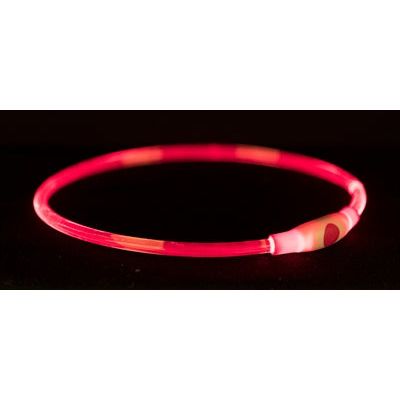 Trixie Halsband usb flash light lichtgevend oplaadbaar tpu rood