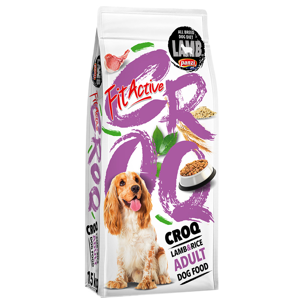 FitActive 15 kg  CROQ Premium Lam & Rijst hondenvoer droog