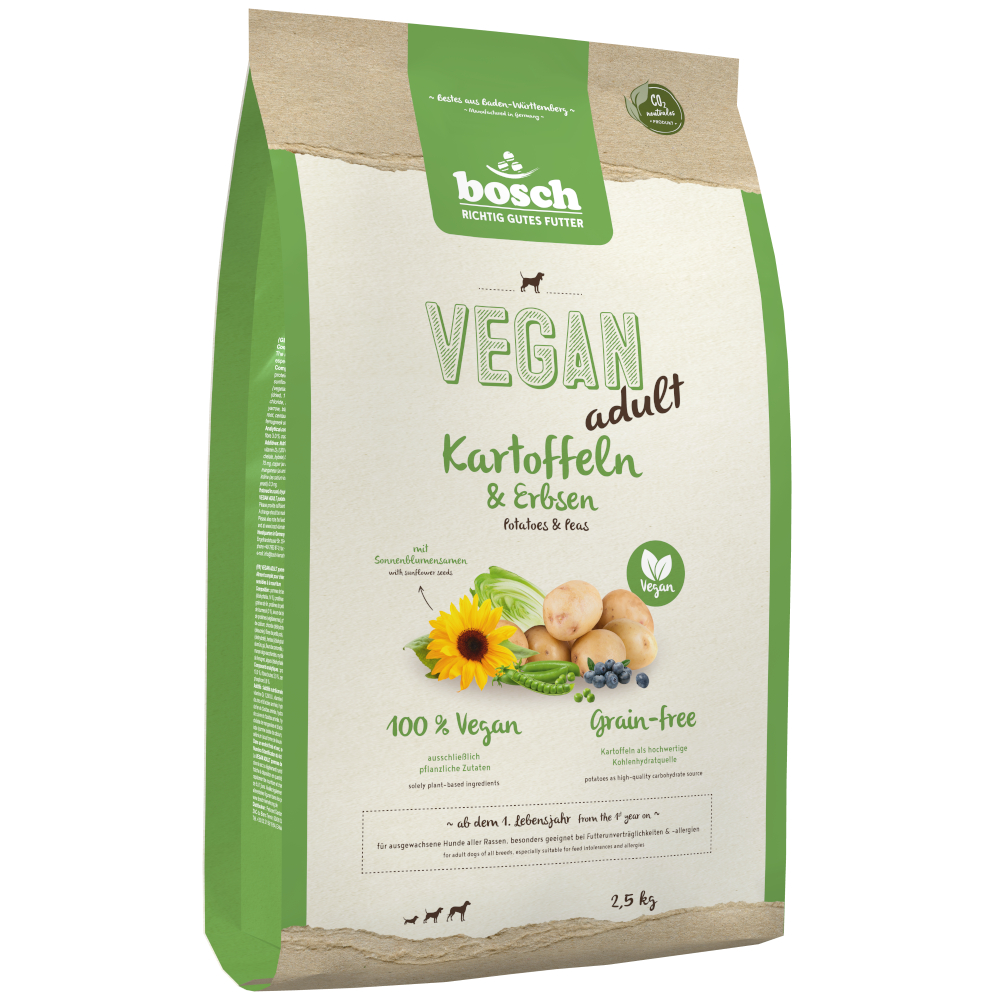 Bosch HPC 2,5kg  Adult Vegan, Aardappel & Erwt droog hondenvoer