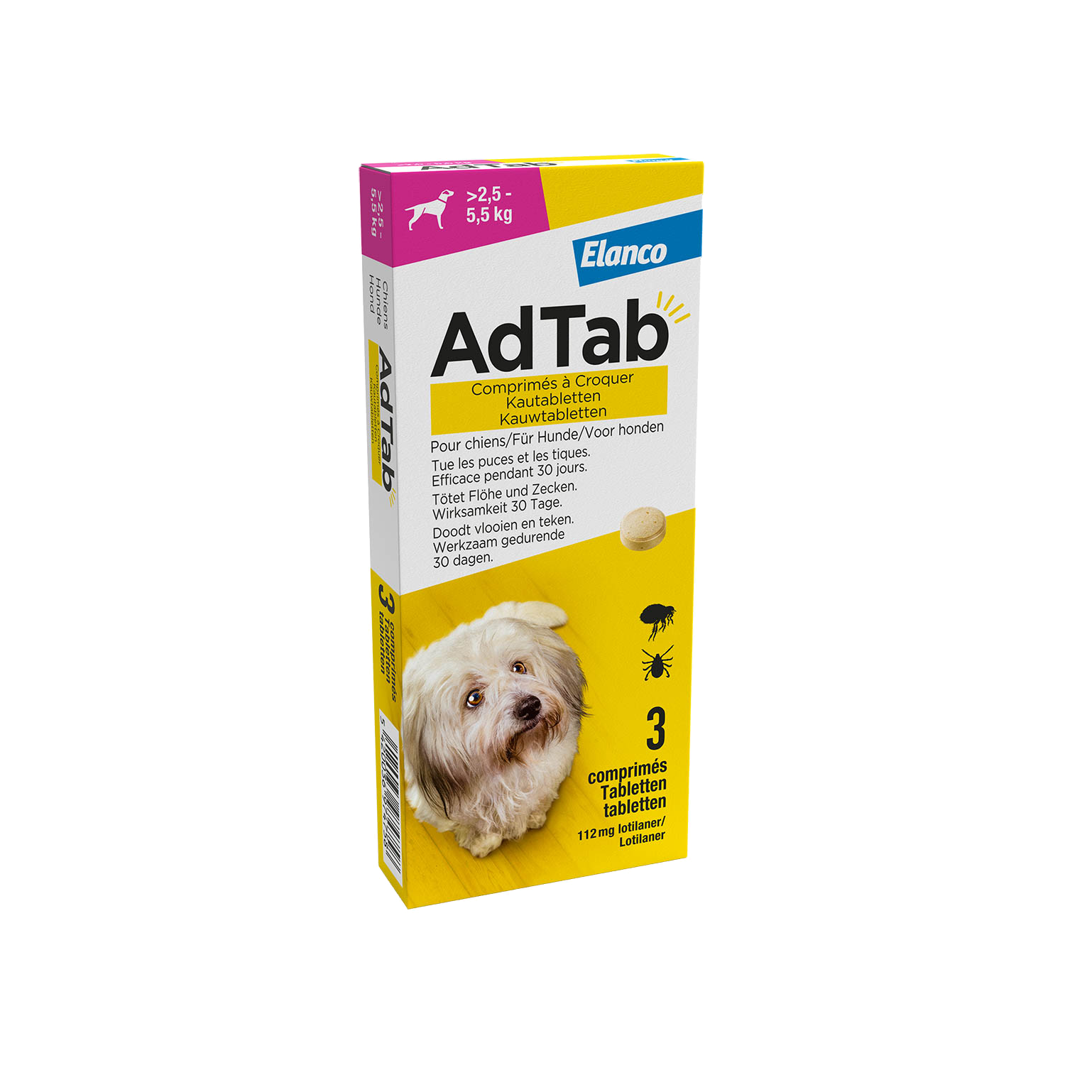 AdTab 112 mg - 2,5-5,5 kg - 2 x 3 tabletten