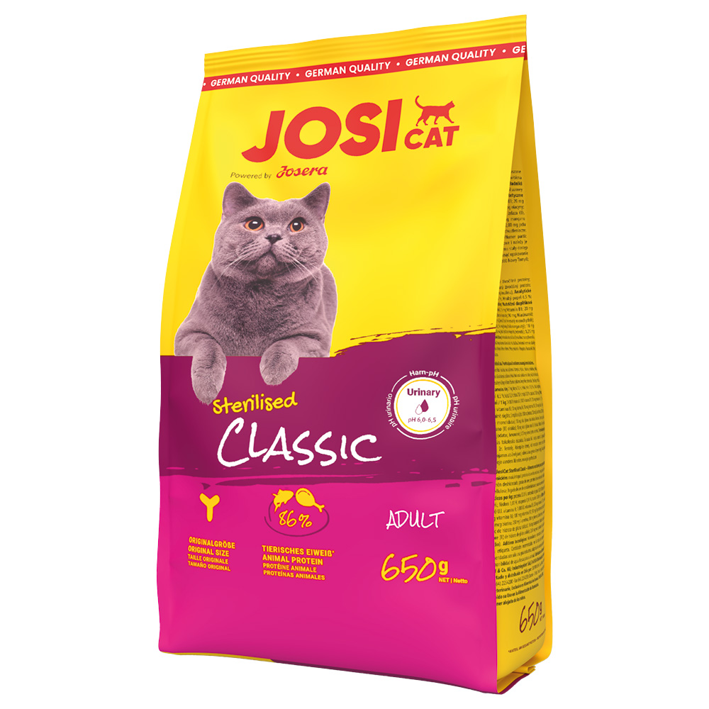 JosiCat 650kg Josera  Sterilised Classic Zalm kattenvoer droog