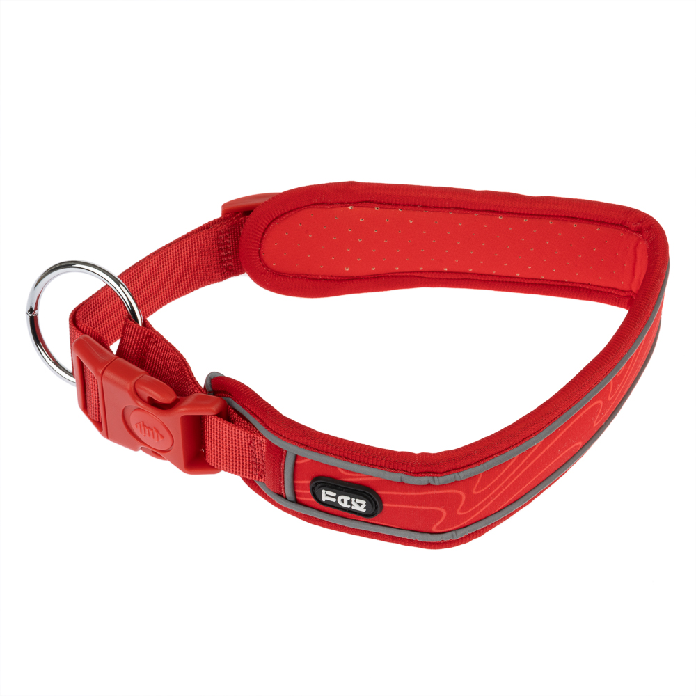TIAKI Halsband Soft & Safe, rood Maat xs: 25-35cm nekomtrek, B40mm hond