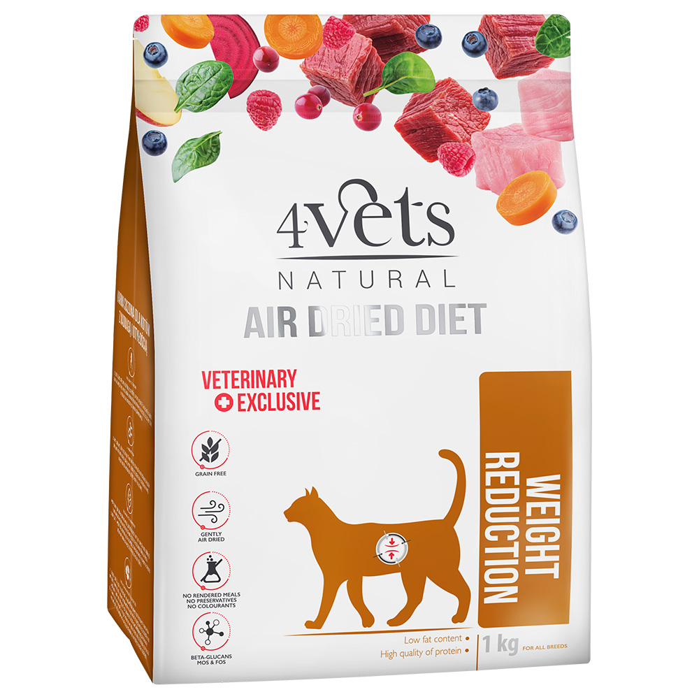 1kg 4vets Weight Reduction droogvoer voor katten
