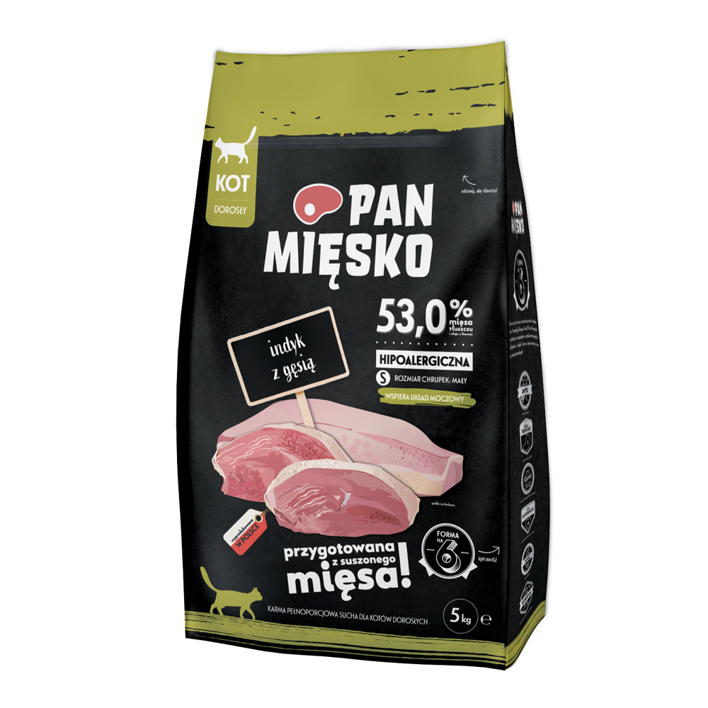 PAN MIĘSKO 5kg Pan Mięsko Kat Kalkoen met gans Small droogvoer voor katten