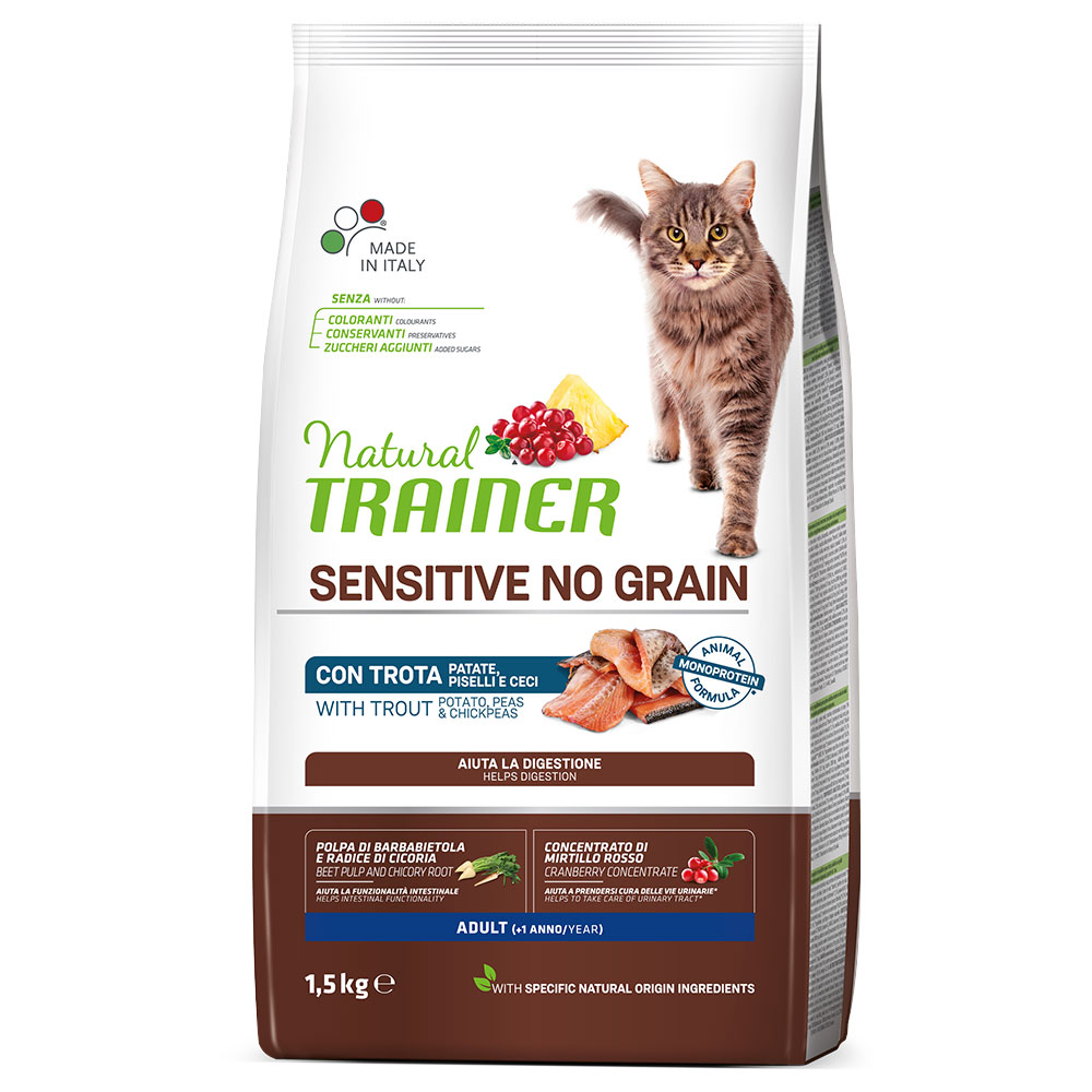 Trainer Natural Cat 2x1,5kg Forel No Grain Natural Trainer droogvoer voor katten