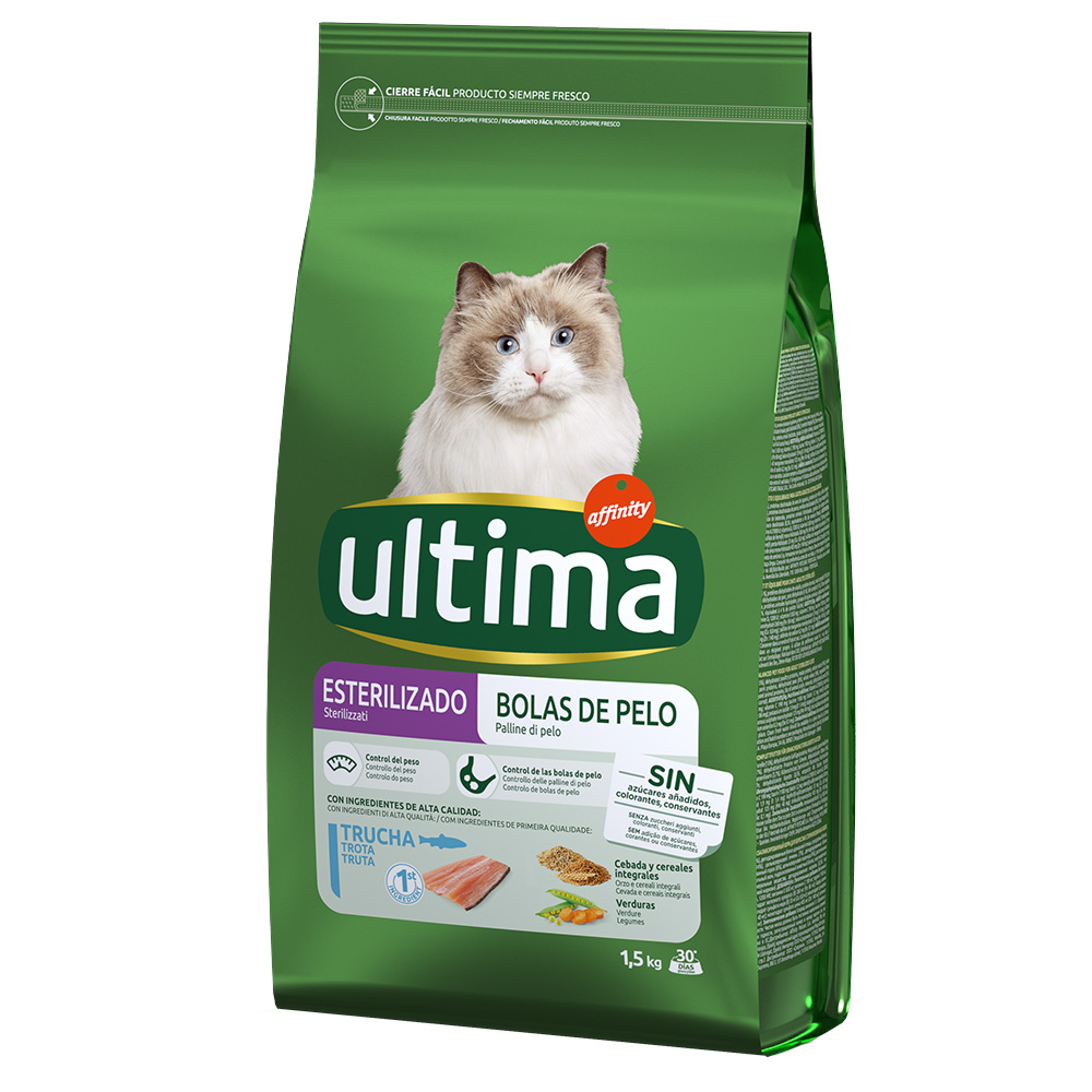 Affinity Ultima 4,5kg(3x1,5kg) Ultima Feline Sterilized Hairball mit Forelle Katzenfutter trocken