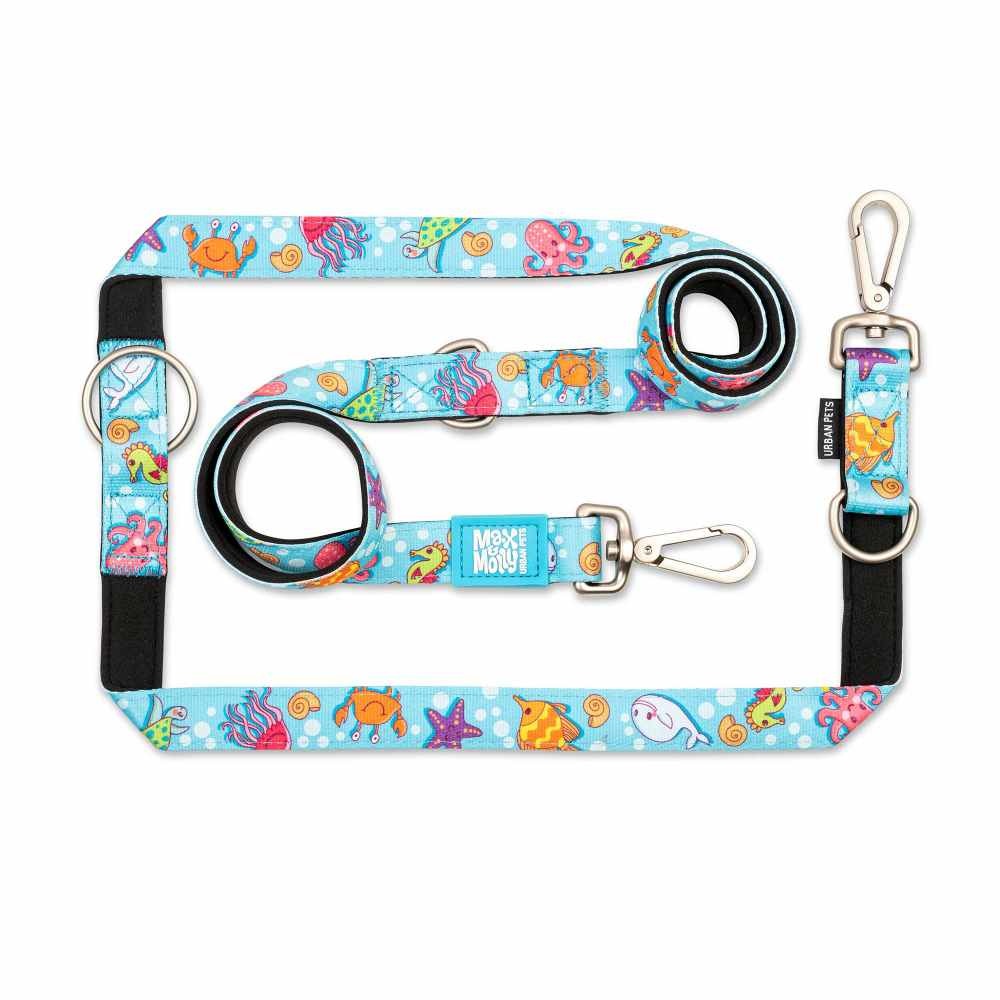 Max & Molly Max&Molly Multifunctionele Leiband Blauw Ocean Maat S 200cmx15mm Hond