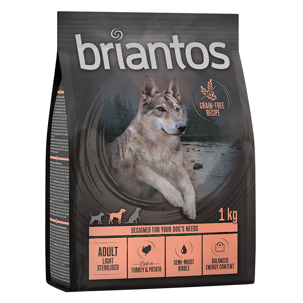 1kg Adult Light/Sterilised Kalkoen & Aardappel Briantos Hondenvoer