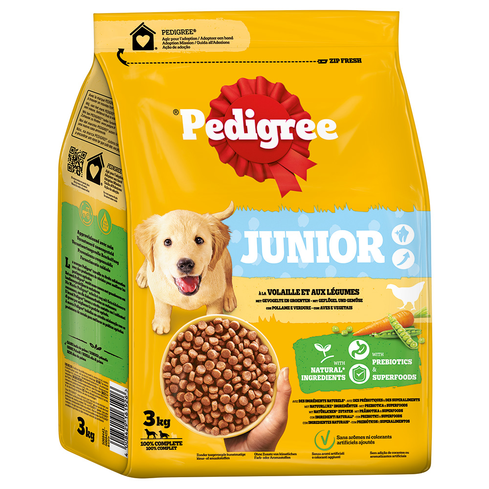 Pedigree 3 kg  Junior Gevogelte & Groente hondenvoer droog