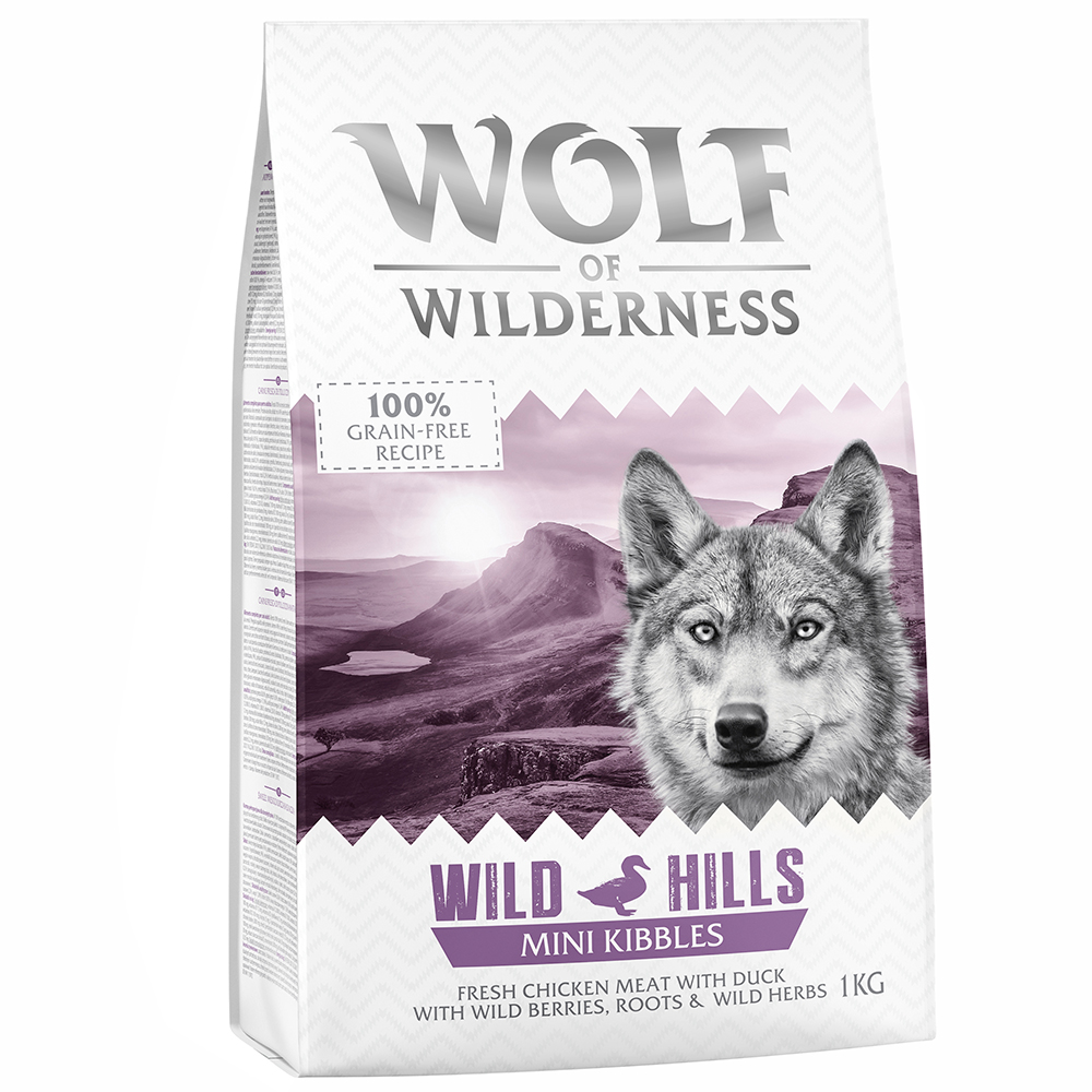 Wolf of Wilderness 1kg  Mini Wild Hills Eend Hondenvoer droog