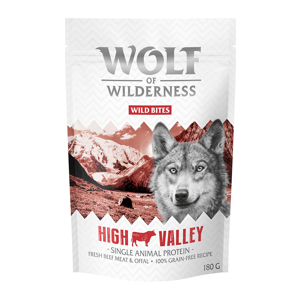Wolf of Wilderness Probeer nu!  Droogvoer, Enkele Blikken & Snacks - High Valley - Rund 180 g snack