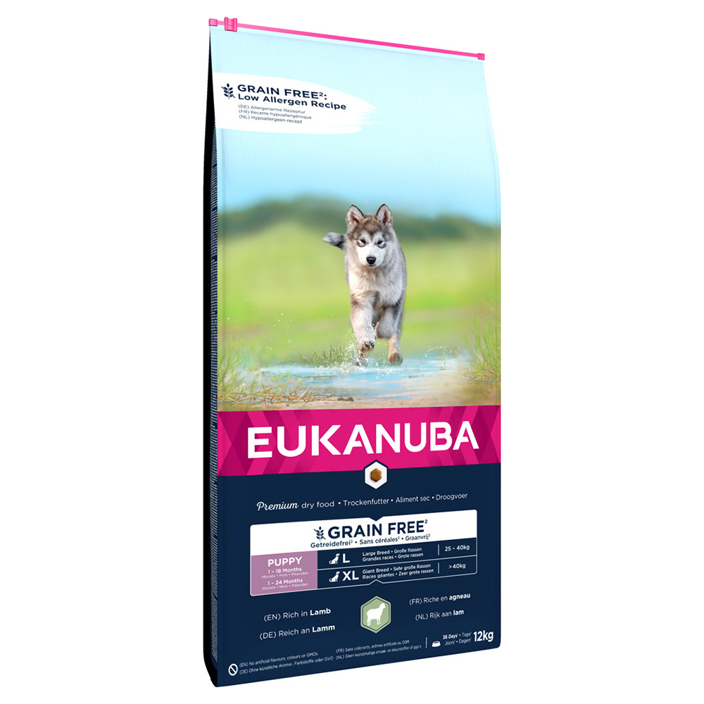 Eukanuba 12kg  Grain Free Puppy Large Breed Lam droogvoer voor honden