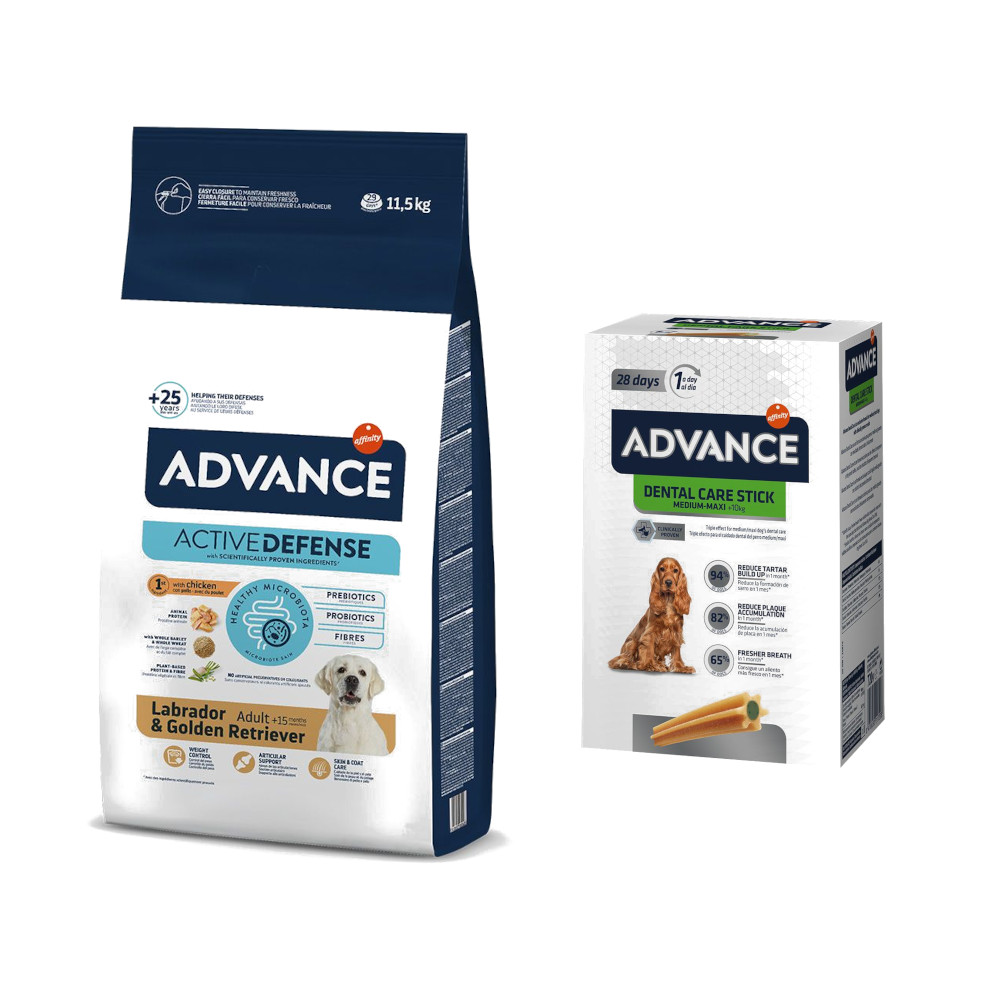 Affinity Advance Advance Dog M/L + Advance Dental Snack gratis Labrador Retriever Adult 11.5kg