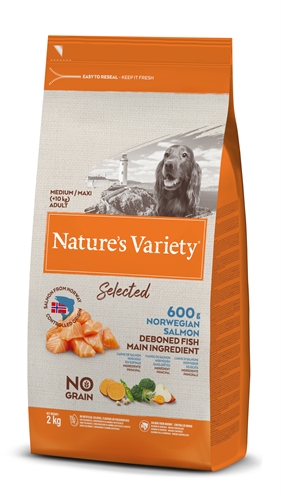 Nature’s Variety Nature's Variety Selected Medium Adult Noorse Zalm Hondenvoer -2 kg